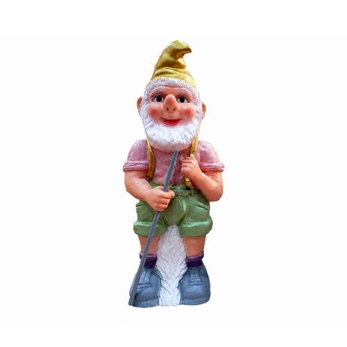 Gartenzwerg Fred mit Gold Mütze, 50 cm – wetterfest, handgesprüht in Bayern, ideal als Geschenk
