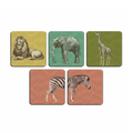 Untersetzer-Set Safari aus MDF-Holz mit Safari-Motiven – Tischdeko, tolle Geschenkidee