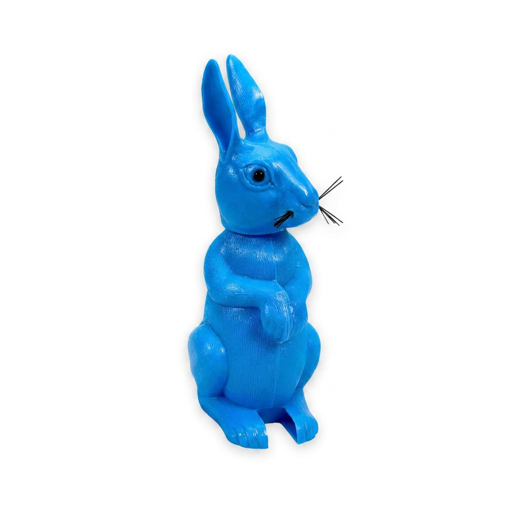 Wackelfigur Hase Blau – bunter Wackelkopf als Deko, perfektes Mitbringsel