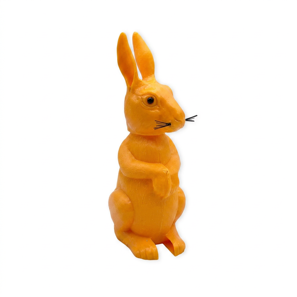 Wackelfigur Hase Orange – bunter Wackelkopf als Deko, ideal als Geschenk
