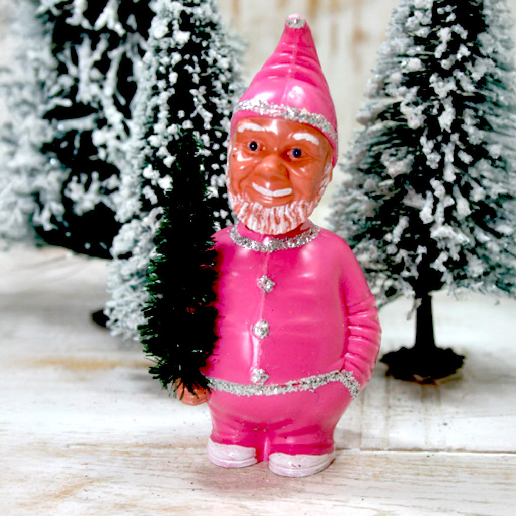 Wackelfigur Weihnachtsmann Pink – nickende Weihnachtsdeko, ein Lieblingsstück fürs Regal