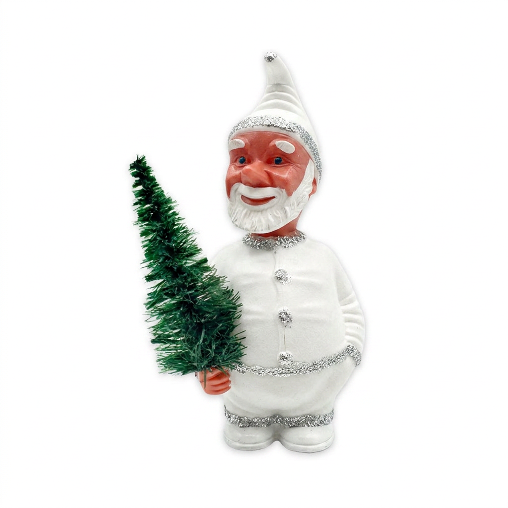 Wackelfigur Weihnachtsmann Weiß – nickende Weihnachtsdeko, ideal als Geschenk