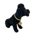 Wackelhund Pudel Schwarz groß, beflockt – Kultfigur fürs Auto, ideal als Geschenk
