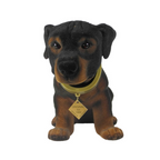 Wackelhund Rottweiler-Spaniel Braun – beflockte Oberfläche im Detail, Made in Germany, tolle Geschenkidee